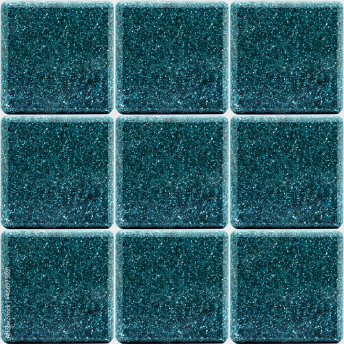 Turquoise artificial stone ceramic tiles. Seamless ornament.