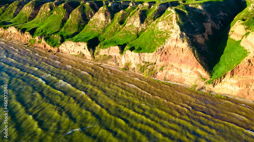 canyon cliffs seashore ocean top view photo