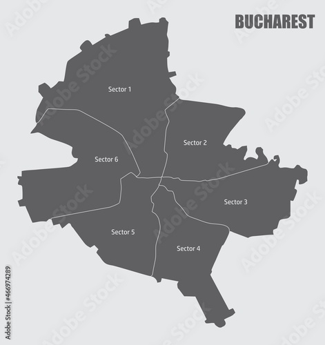 Bucharest administrative map
