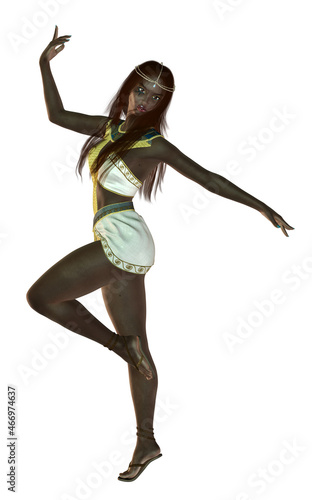 3D Black woman dance in Egyptian outfit © AnnaPa
