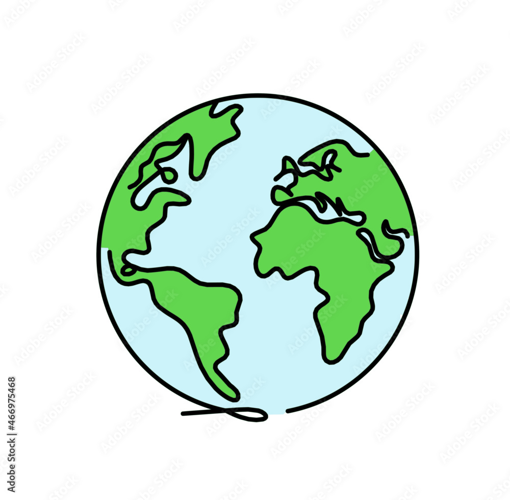 Abstract color planet Earth as line drawing on white as background. Vector Abstract color planet Earth as line drawing on white as background. Vector