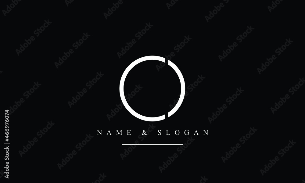 OC, CO, O, C abstract letters logo monogram - obrazy, fototapety, plakaty 