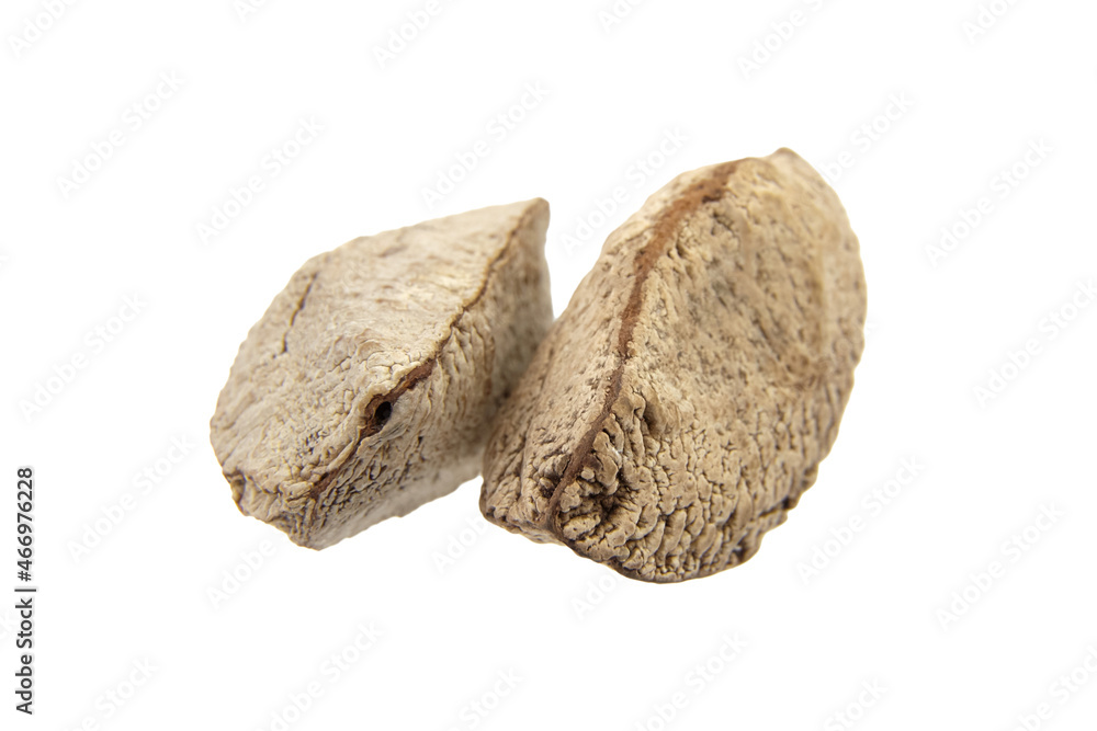 Brazil nuts or Bertholletia excelsa seeds isolated on white Brazil nuts or Bertholletia excelsa seeds isolated on white