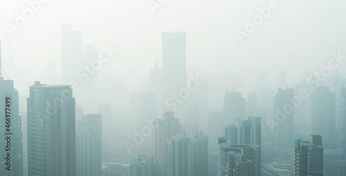 Big city at misty  shanghai