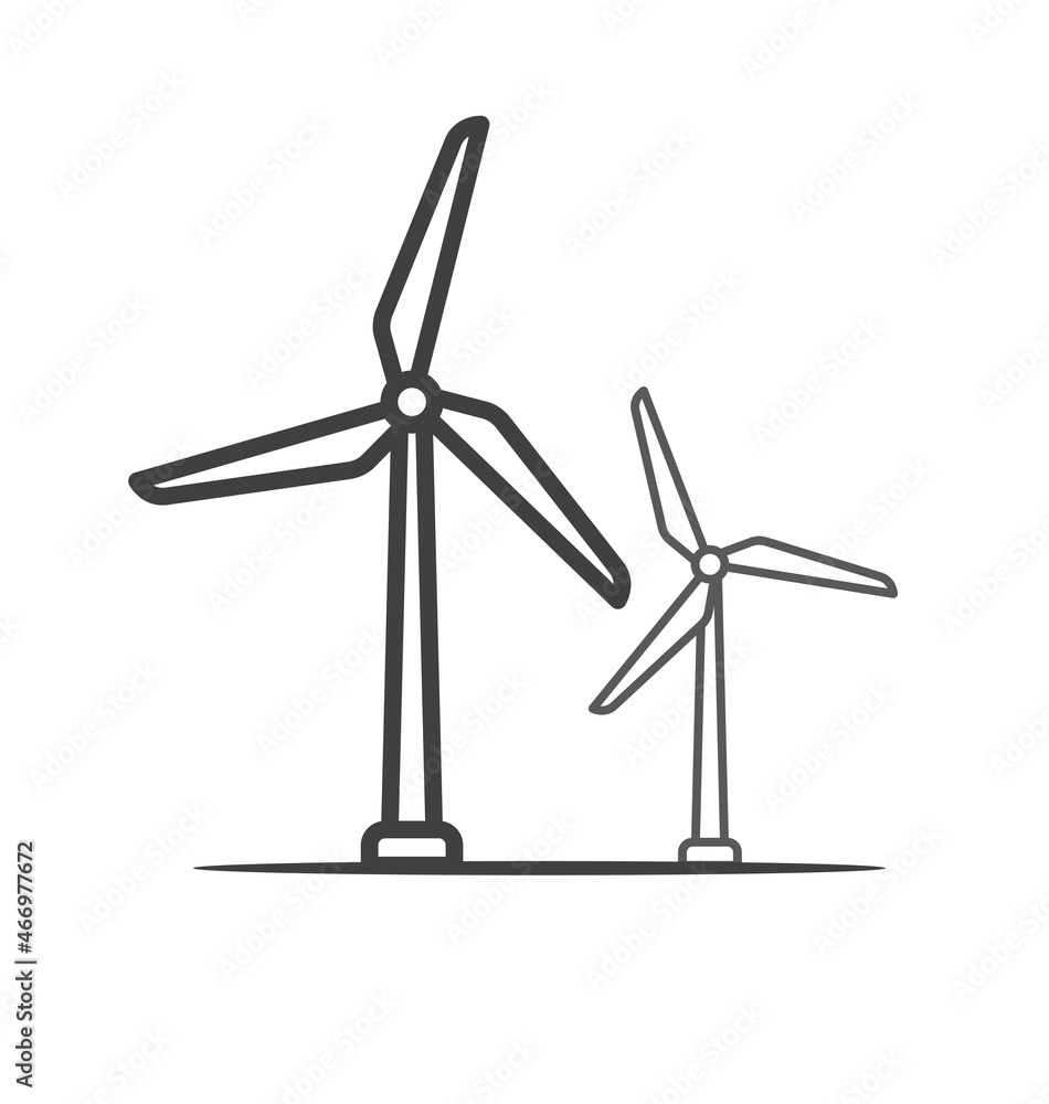 simple wind turbines icon simple wind turbines icon