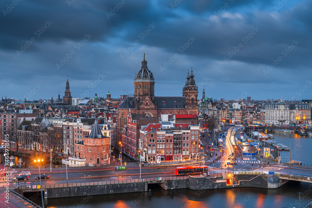 Obraz premium Amsterdam, Netherlands Old Centre District