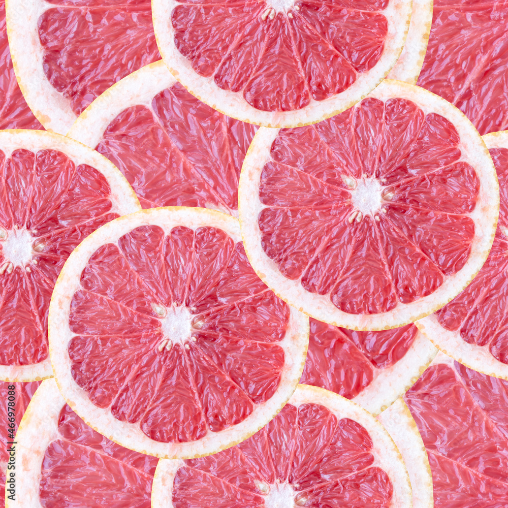 pink grapefruit slice seamless pattern. food background pink grapefruit slice seamless pattern. food background