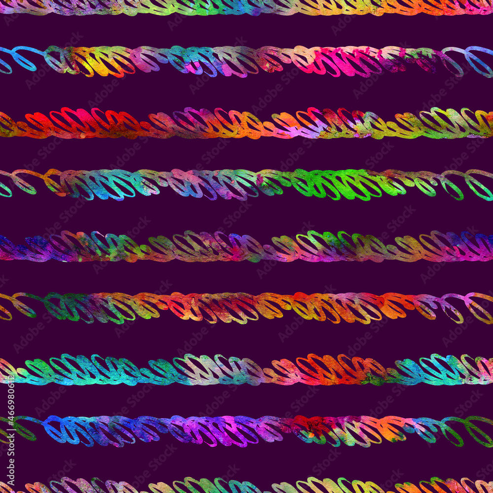Brush Stroke Line Stripe Geometric Grung Pattern Seamless in Rainbow Color Background. Gunge Collage Watercolor Texture for Teen and School Kids Fabric Prints Grange Design with lines