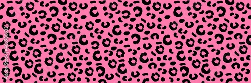 Black Pink Abstract animal skin leopard seamless pattern. Jaguar, leopard, cheetah, seamless pattern