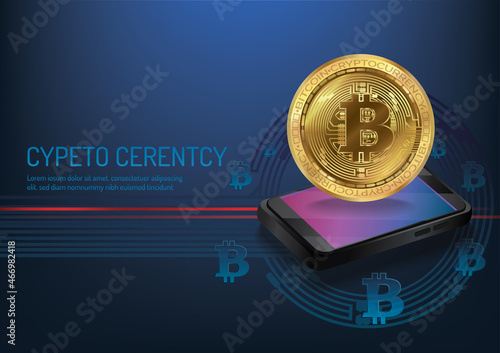 cryptocurrency coin bitcoin background art vector