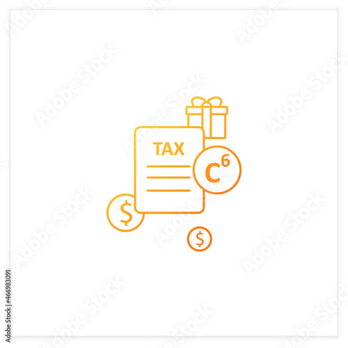 Carbon tax gradient icon.Tax levied on carbon goods and services.Economically profitable. Universal basic income.Isolated vector illustration.Suitable to banners,mobile apps and presentation