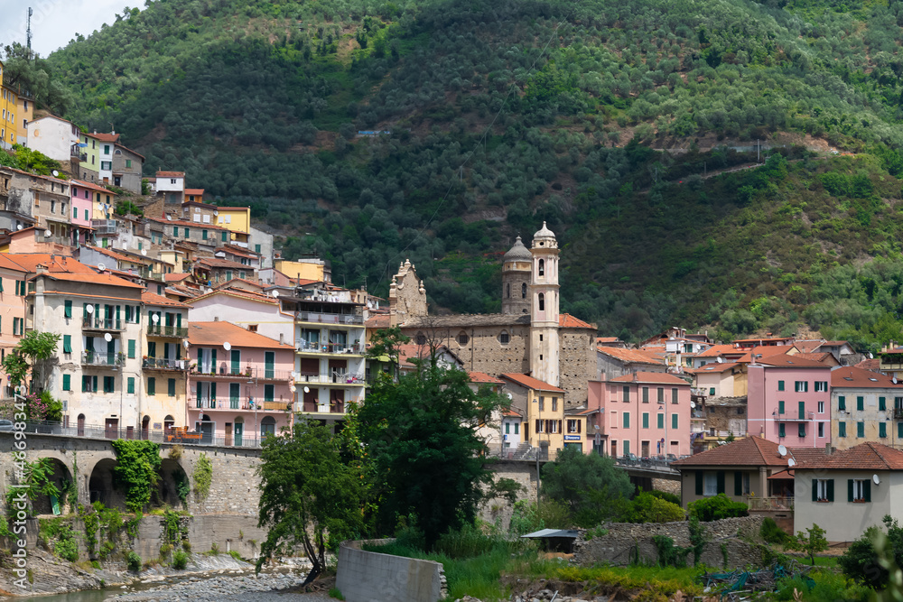 Village of Badalucco, in Valle Argentina, Liguria, Italy