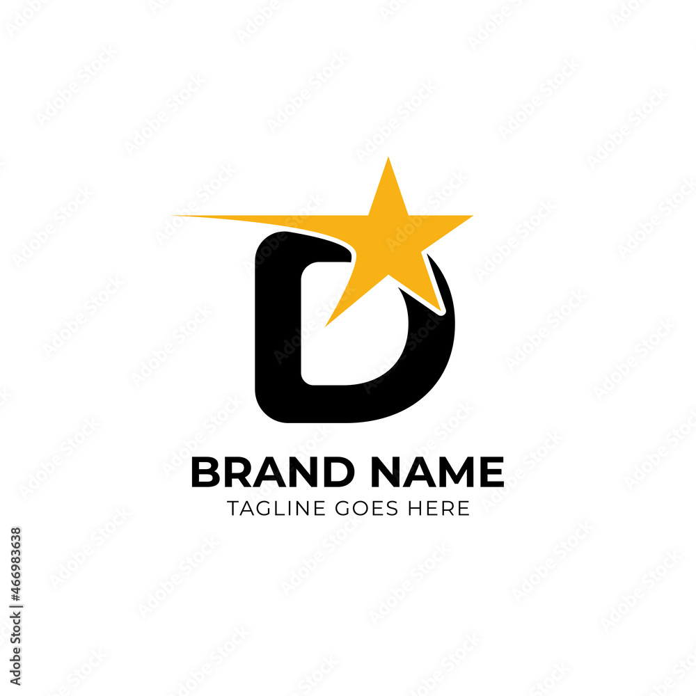 letter D with star vector company logo design letter D with star vector company logo design