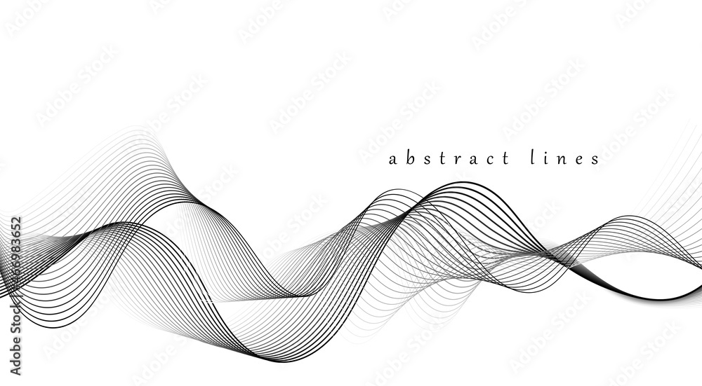 Fototapeta premium Vector abstract flowing wave lines background. Design element for presentation. website template