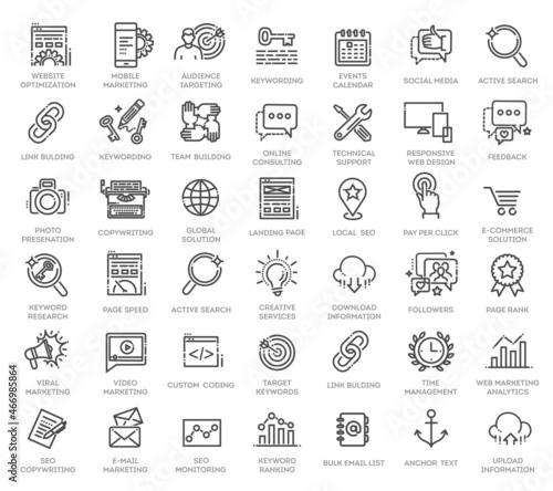 Set of SEO and Development icons