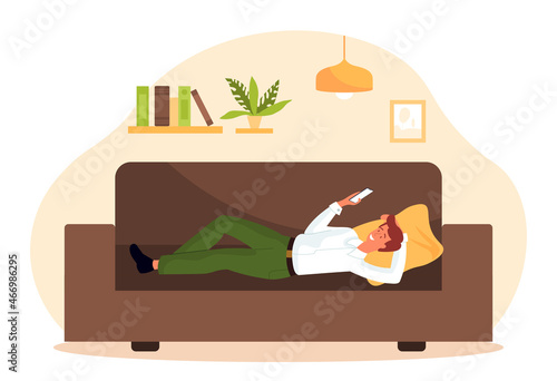 Man relax at home