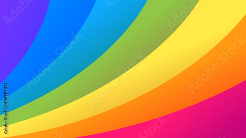 Rainbow Flag of Curved Ribbons.  Simple Vector Background.