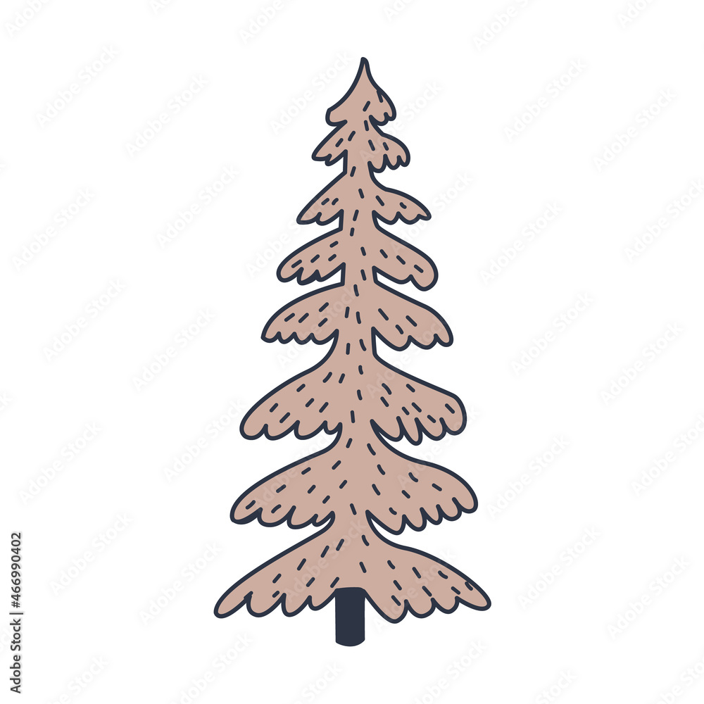 Simple trees in beige color. Doodle trees. Simple trees in beige color. Doodle trees.