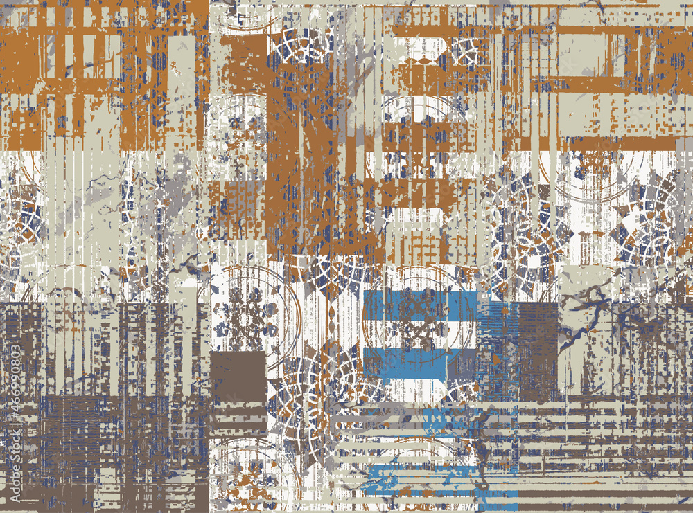 Fototapeta premium Collage contemporary floral and polka dot shapes seamless pattern set. Modern exotic design for paper, cover, fabric, interior decor and other users.
