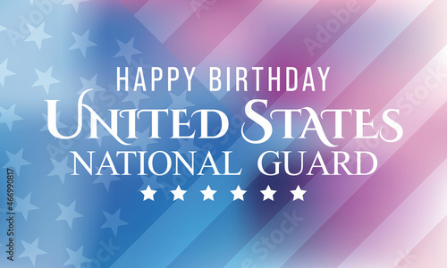 United States National Guard birthday is observed every year on December 13, to show appreciation for the U.S. national guards. Vector illustration