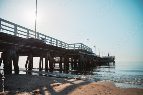 Wallpaper Mural Beautiful wooden pier on the Baltic Sea in Sopot, Poland. Famous Molo the longest wooden pier in Europe. Torontodigital.ca