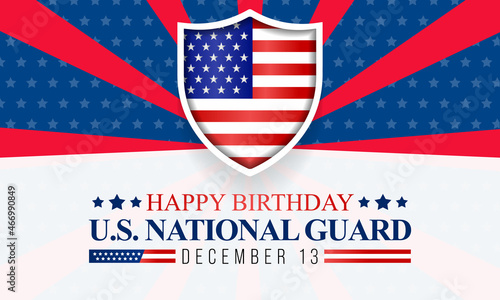 United States National Guard birthday is observed every year on December 13, to show appreciation for the U.S. national guards. Vector illustration