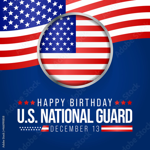 United States National Guard birthday is observed every year on December 13, to show appreciation for the U.S. national guards. Vector illustration