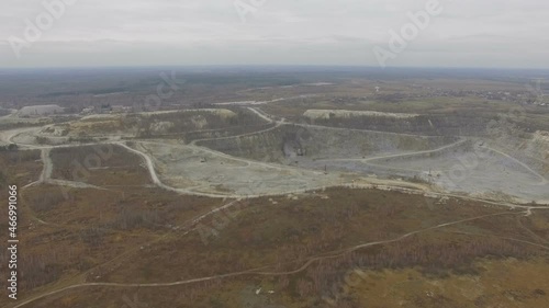 Cooper mine quarry. Aerial view at a quarry photo