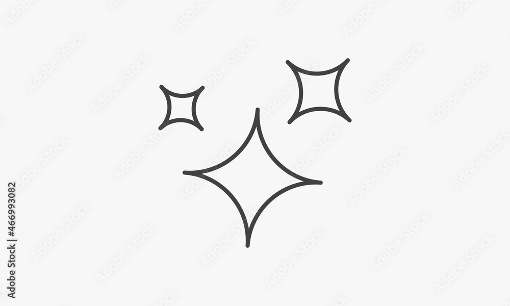 line icon sparkles isolated on white background. line icon sparkles isolated on white background.