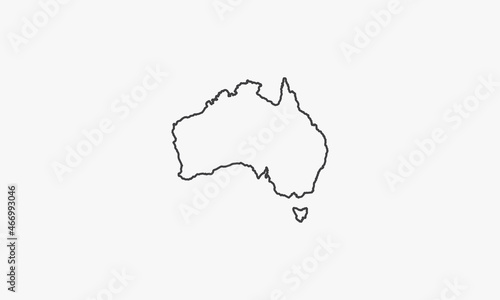 line icon australia map on white background.