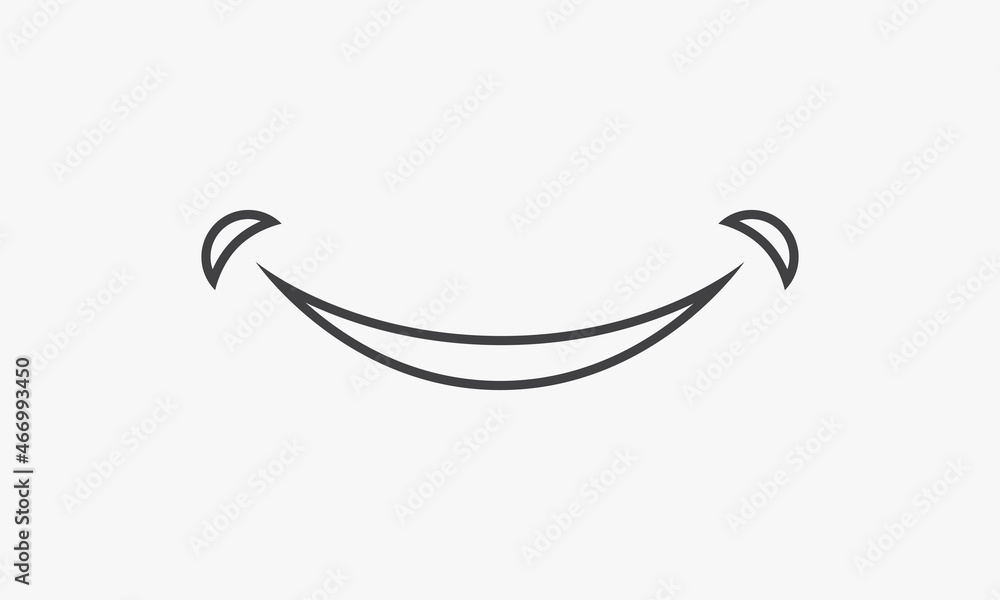 line icon smile isolated on white background. line icon smile isolated on white background.