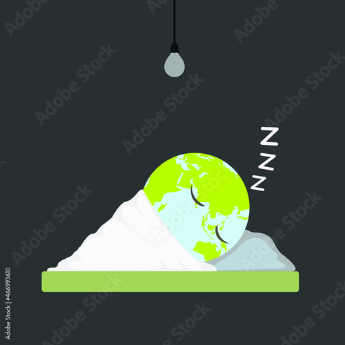 flat vector illustration of earth hour icon