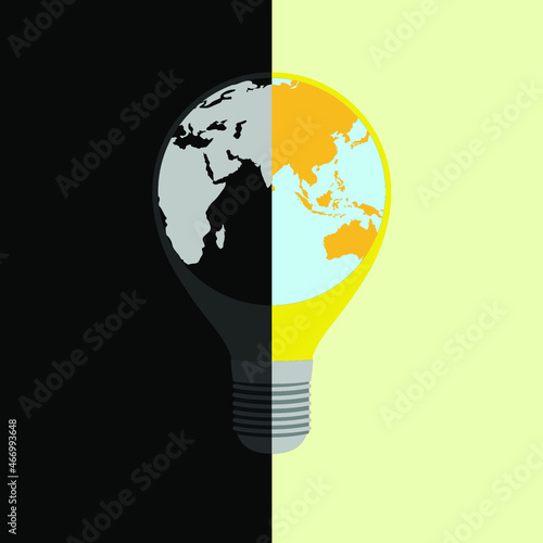 flat vector illustration of earth hour