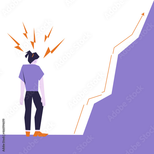 The man has failed in work, business, career. Vector concept of failure, annoyance