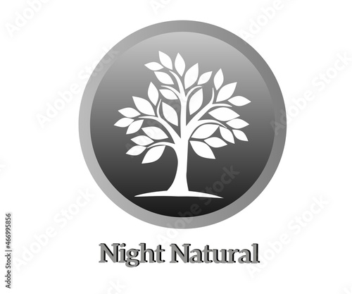 Vector of white and black tree. natural green. Evergreens. Natural tree logo. night forest. world tree day. Vector design illustration.