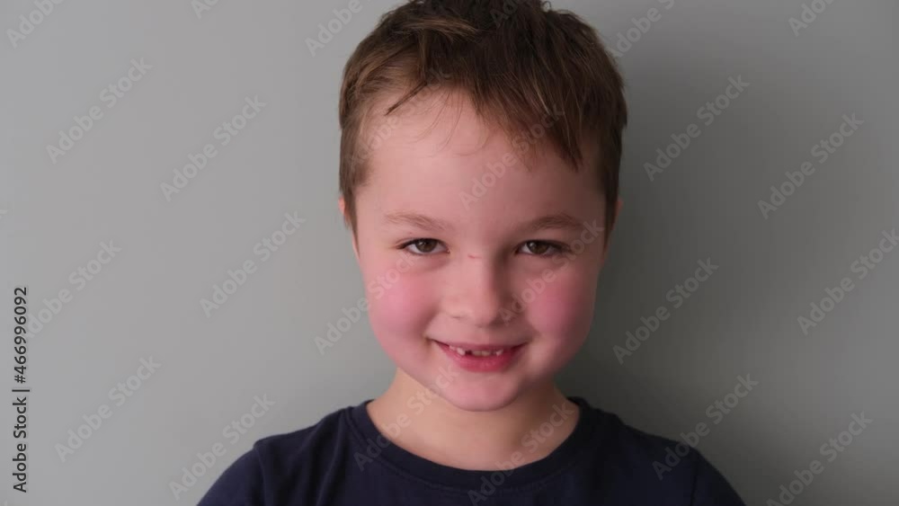 Little toothless boy 7 years old grimaces Little toothless boy 7 years old grimaces