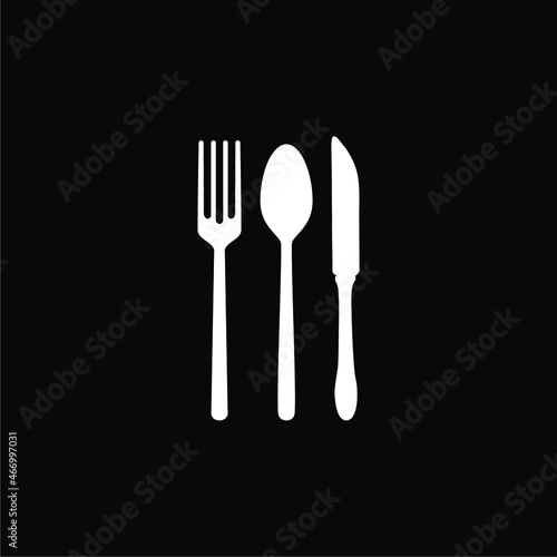 Spoon, Fork and Knife Icon symbol. Vector Illustration 