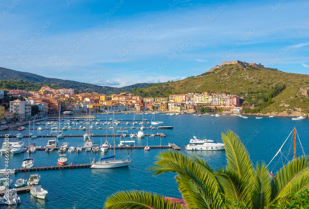 Monte Argentario (Italy) - A view of the Argentario mount on Tirreno sea, with little towns; in the Grosseto province, Tuscany region. Here in particular Porto Ercole village.