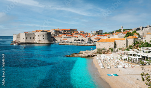 Beautiful beach at old town in Dubrovnik, Croatia.