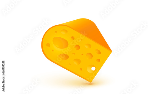 Cheese organic icon, food object white background. Vector
