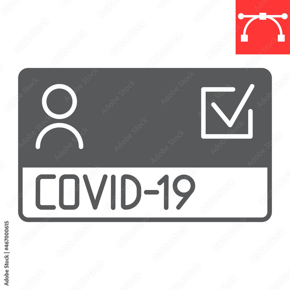 Covid-19 vaccine passport glyph icon, certificate and coronavirus, vaccination passport vector icon, vector graphics, editable stroke solid sign, eps 10. Covid-19 vaccine passport glyph icon, certificate and coronavirus, vaccination passport vector icon, vector graphics, editable stroke solid sign, eps 10.
