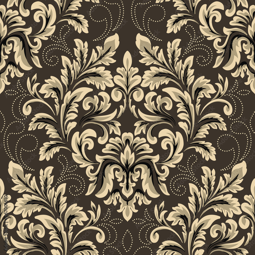 Damask seamless pattern element. Vector floral damask ornament vintage illustration. Damask seamless pattern element. Vector floral damask ornament vintage illustration.