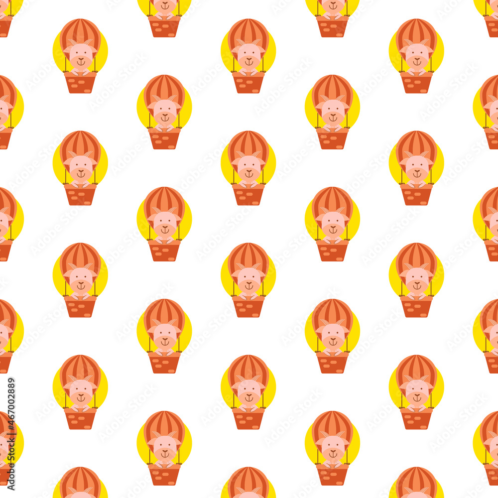 Seamless pattern cartoon goat in balloon design Seamless pattern cartoon goat in balloon design