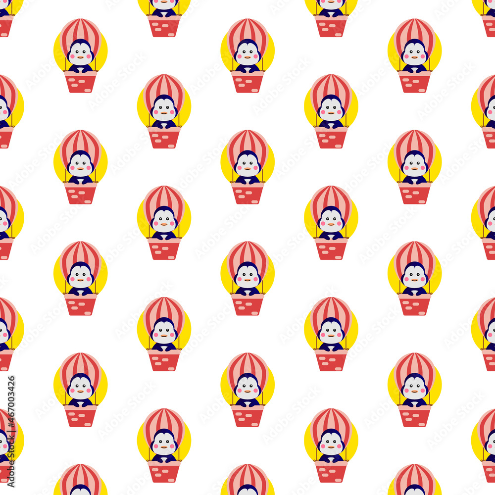 Seamless pattern cartoon penguin in balloon design Seamless pattern cartoon penguin in balloon design