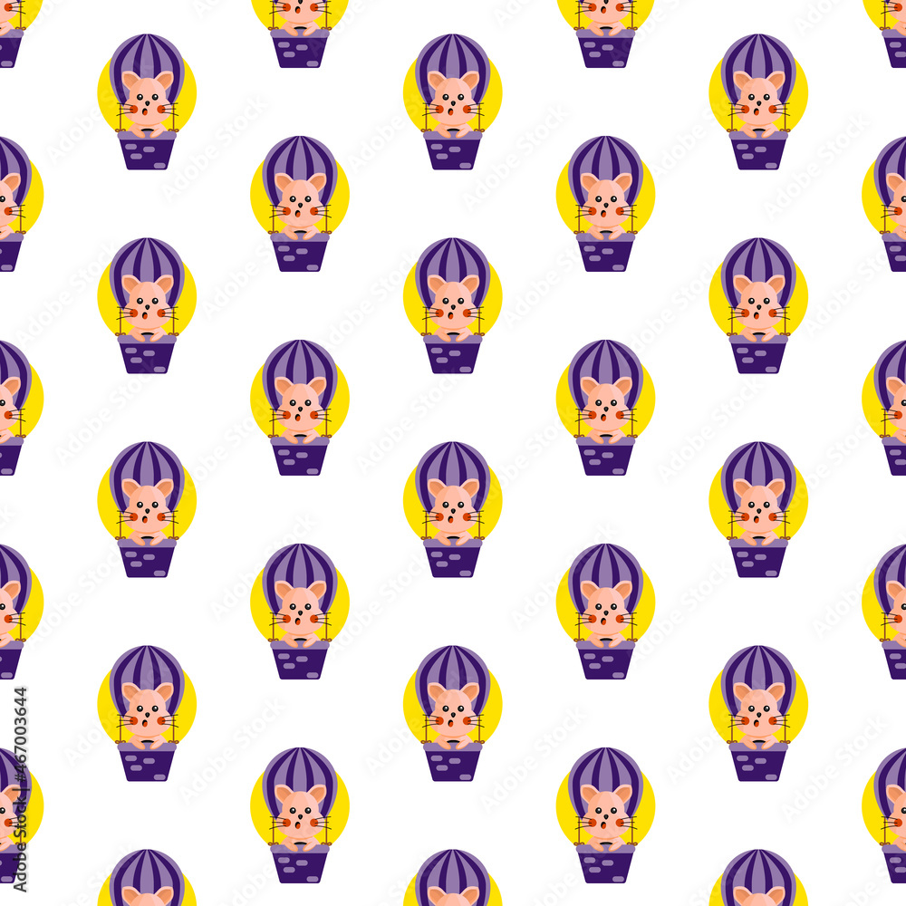 Seamless pattern cartoon cat in balloon design Seamless pattern cartoon cat in balloon design