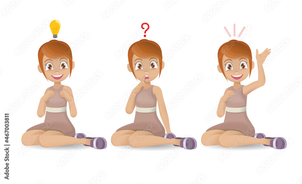 a girl sitting wondering and raised his hand for ask a question a girl sitting wondering and raised his hand for ask a question