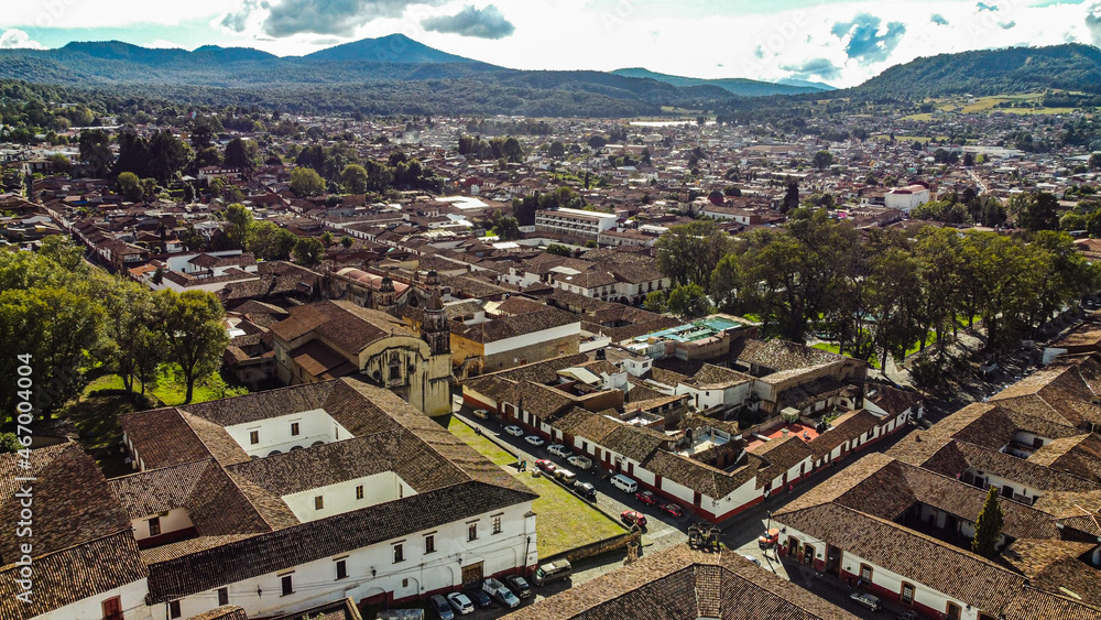 Vista panoramica del centro de Patzcuaro, Michoacan, Mexico