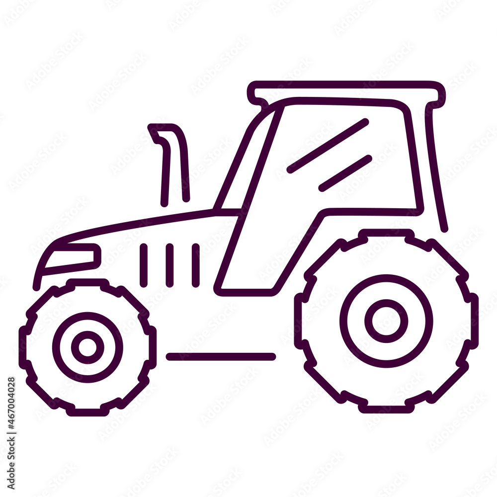 Tractor outline icon.Agricultural machinery.Vector illustrationIsolated on white background. Tractor outline icon.Agricultural machinery.Vector illustrationIsolated on white background.