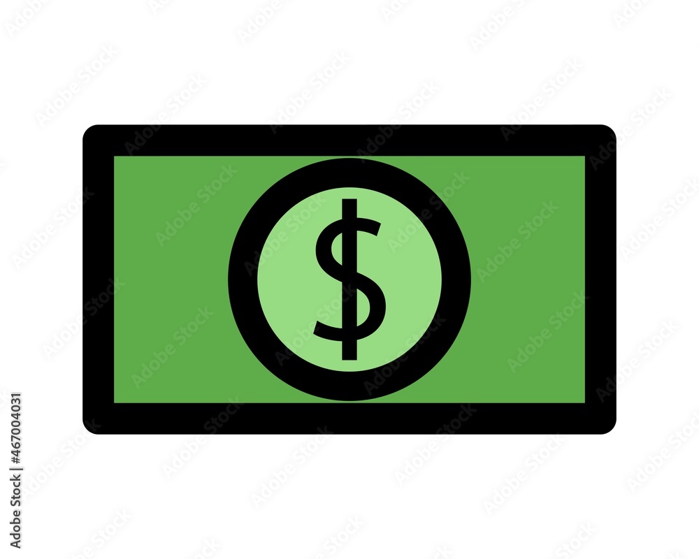Money US dollar icon. United States Dollar banknote. Vector illustration. Money US dollar icon. United States Dollar banknote. Vector illustration.