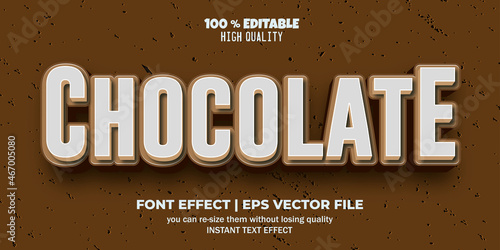 Editable font effect chocolate text style
